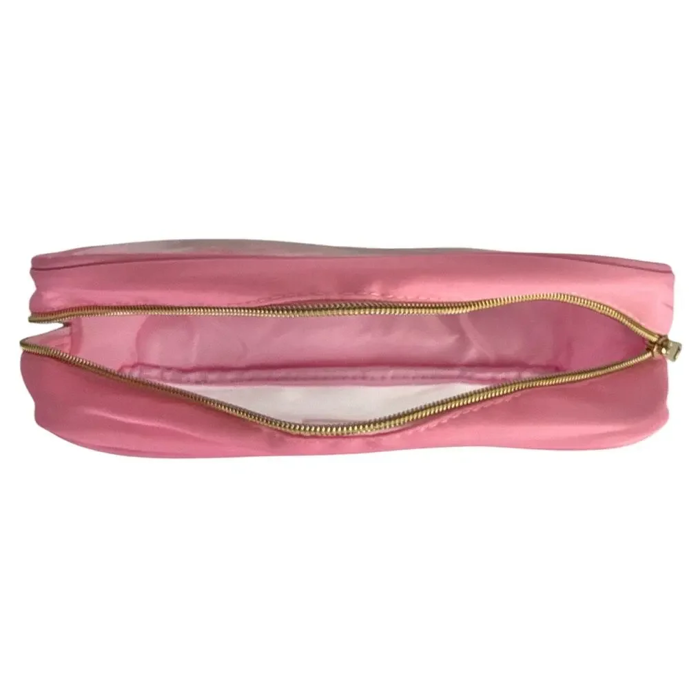 Pink Clear Initial L Makeup Bag Cosmetic Toiletry Travel Pouch Waterproof NWOT
